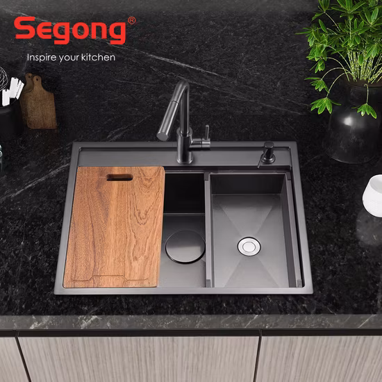 8050s Herramientas De Ferreteria Cocina Pia de cozinha de aço inoxidável com acessórios Fabricantes de montagem superior Pia de cozinha única